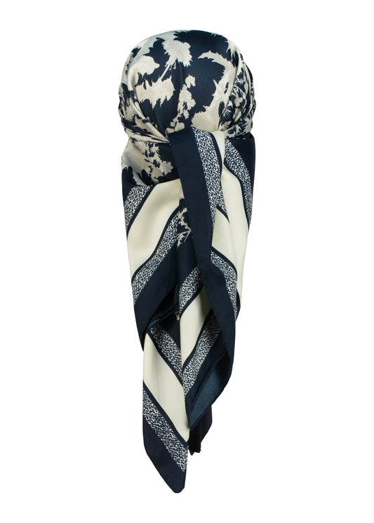 Navy petals Scarf