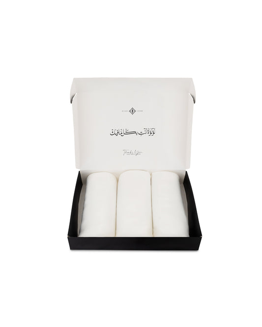 Box of 3 off white Cotton Hijabs