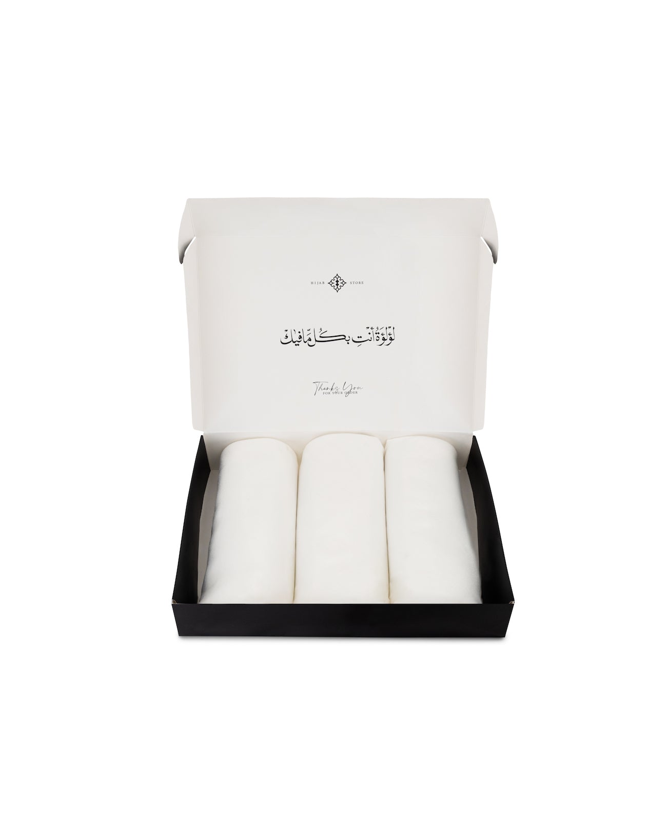 Box of 3 off white Cotton Hijabs