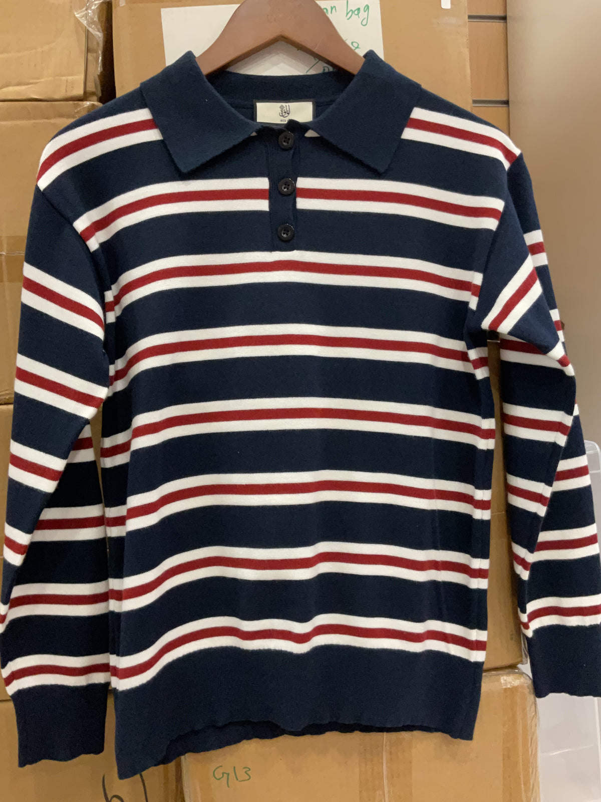navy lines polo shirt