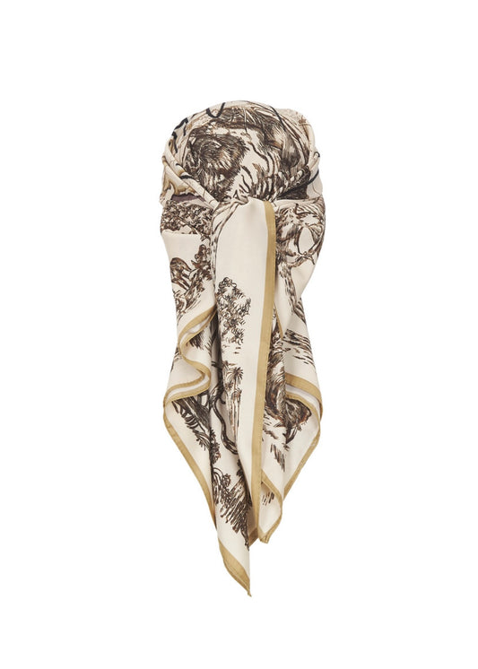 Giraffe map twirl scarf