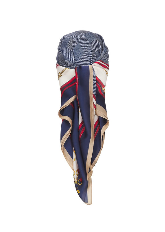 Classic blue red scarf